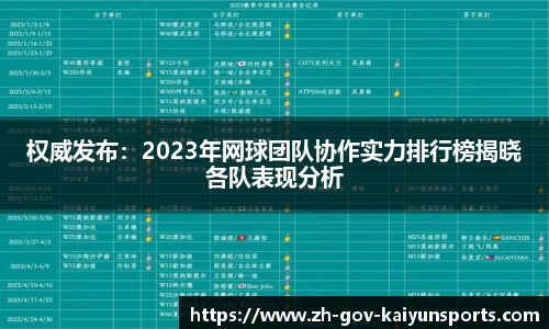 权威发布：2023年网球团队协作实力排行榜揭晓各队表现分析